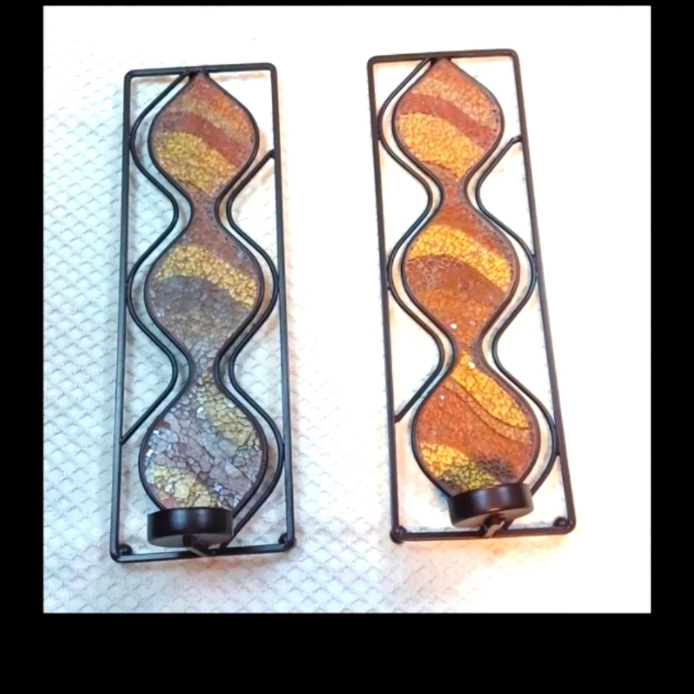 Elements Brown Mosaic Black Display Wall Decor 2 Set